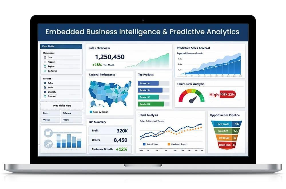 Embedded business intelligence and predictive analytics