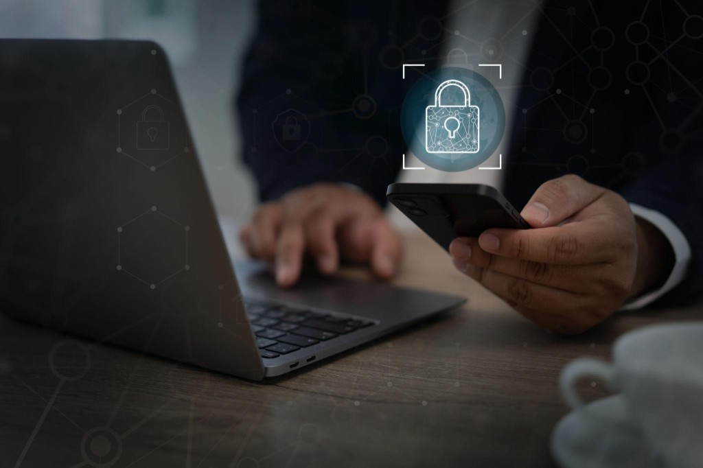 Secure mobile device access beside a laptop