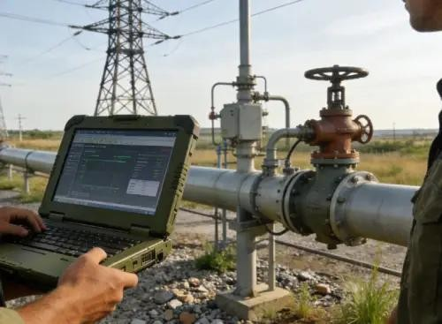 Rugged laptop used for field monitoring